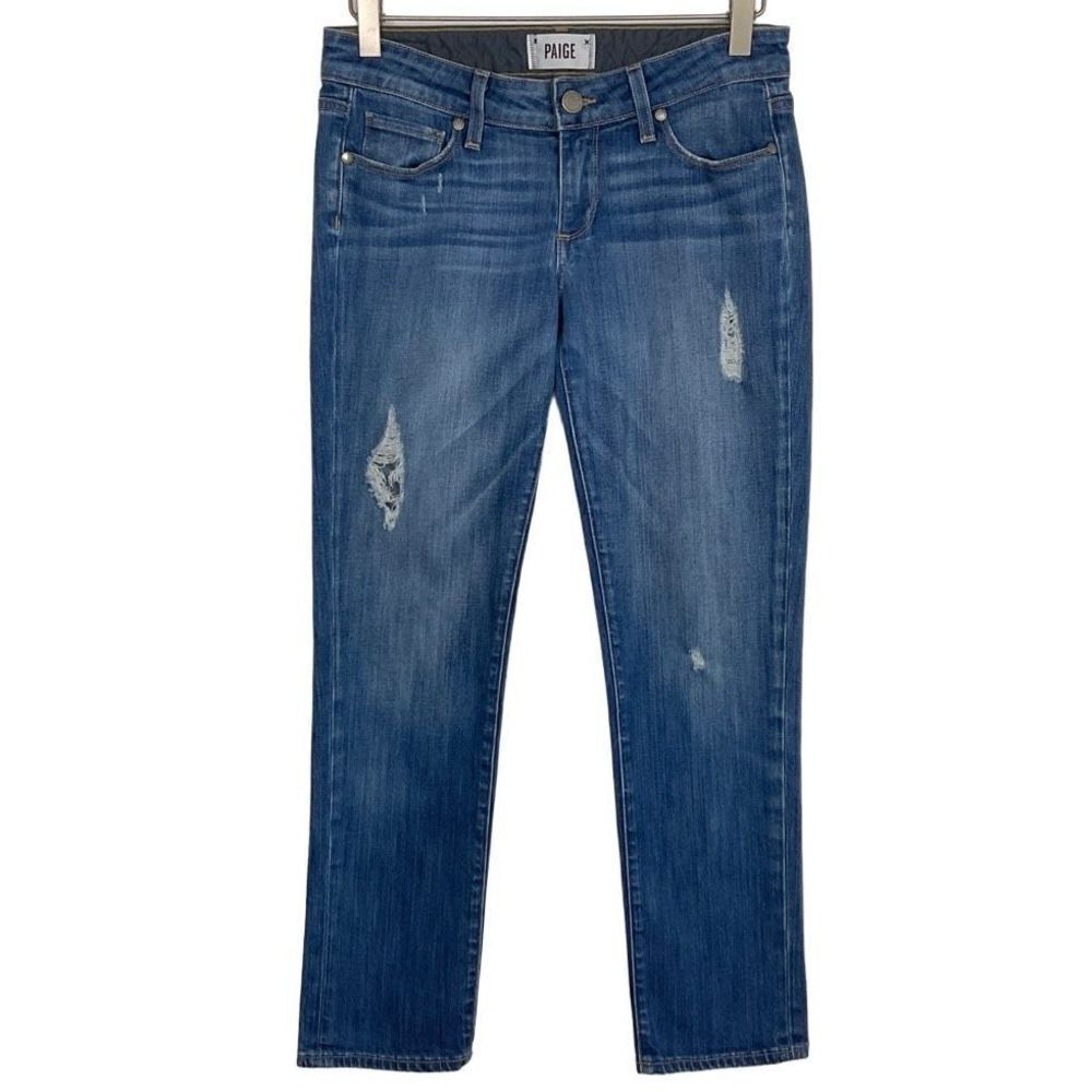 Paige Blue Albany Jimmy Jimmy Crop Relaxed Straight Leg Jeans 23